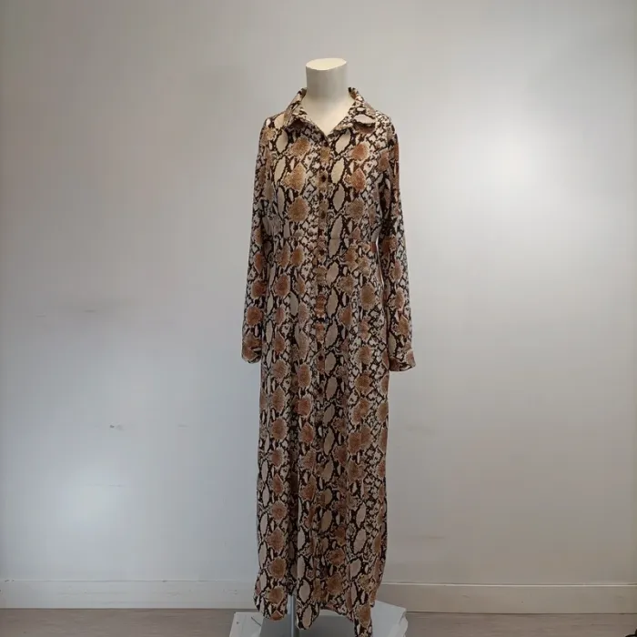 Robe longue imprimé python Belcci col chemise taille S tendance animalier