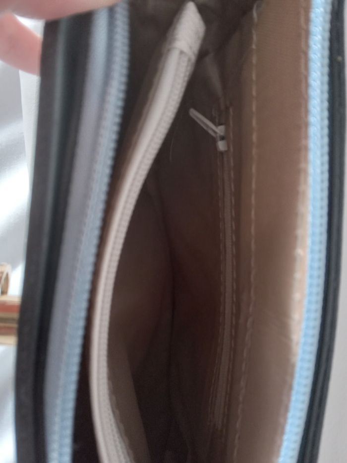 Sac à main neuf avec étiquette -  blanc et bleu ciel avec bandoulière – plusieurs compartiments - photo numéro 2