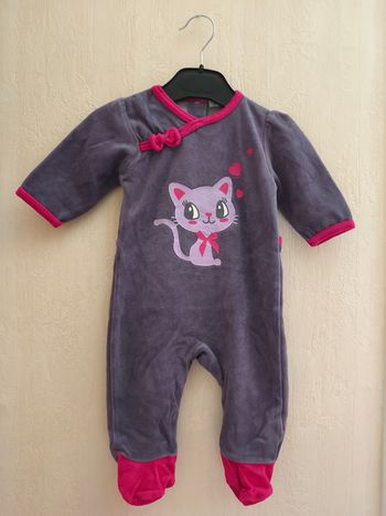 Pyjama chat avec noeud Kimbaloo 3 mois