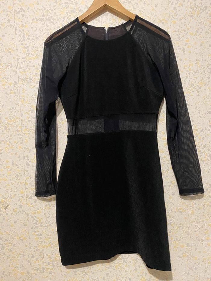 Robe vintage Roberta moulante stretch voile noir 36