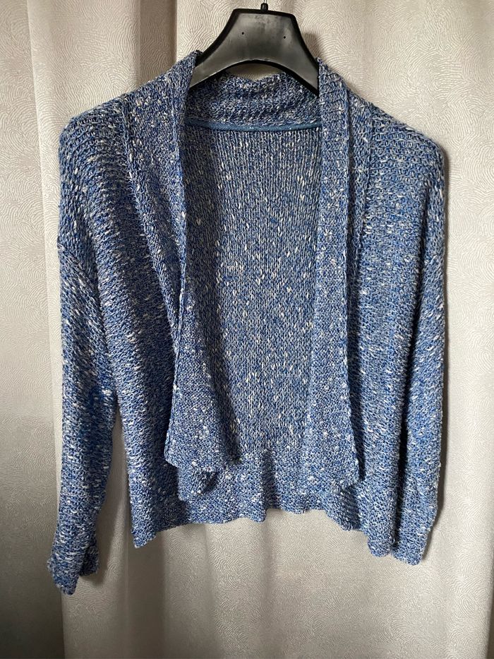 Gilet croisé chiné bleu blanc gris taille 2 Sinéquanone