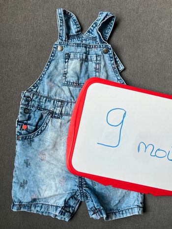 Salopette short en jean orchestra 9 mois