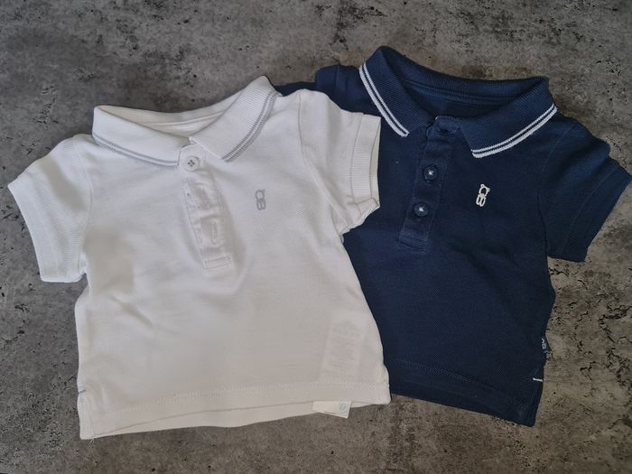 Lot de 2 polos taille 1 mois - 53 cm