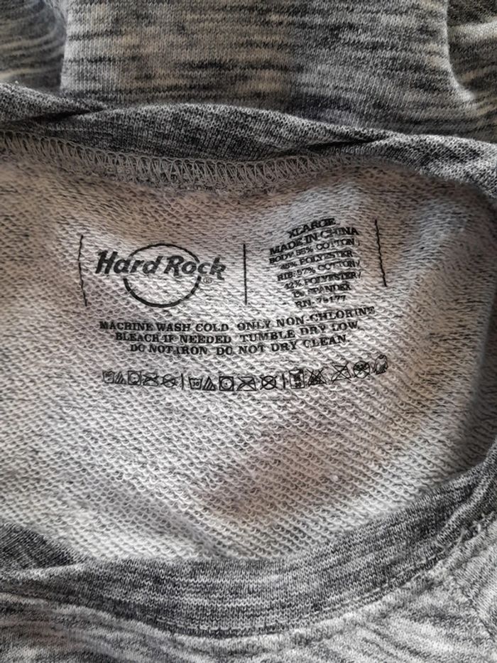 Sweat Hard rock gris chiné avec guitares - photo numéro 6
