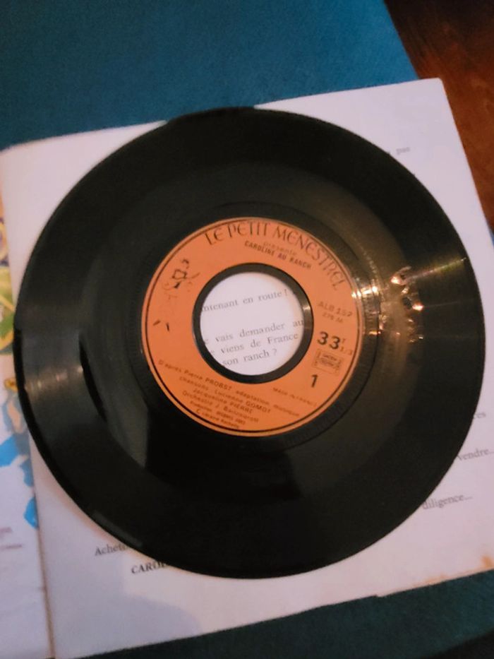 RARE Caroline au Ranch Disque 33t tours et Livre Pierre Probst Le Petit Menestrel - photo numéro 4