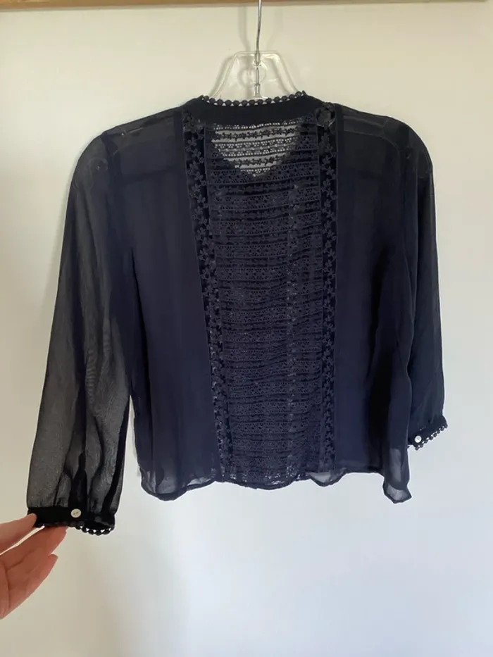 Chemise voile et dentelle bleu nuit school rag - photo numéro 5