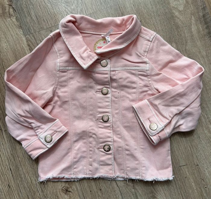 Veste en jean rose fille 18 mois