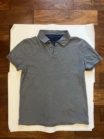 Polo manches courtes gris à pois tommy hilfiger taille S