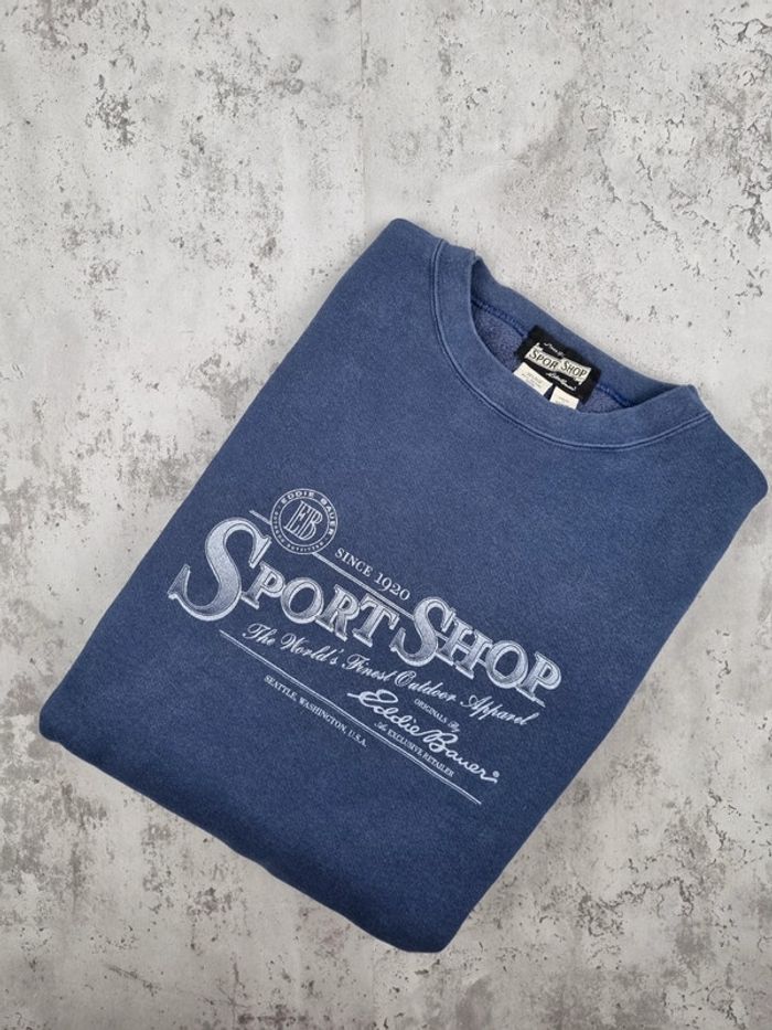 Sweat Eddie Bauer bleu – Taille L Homme (mesures en photos)