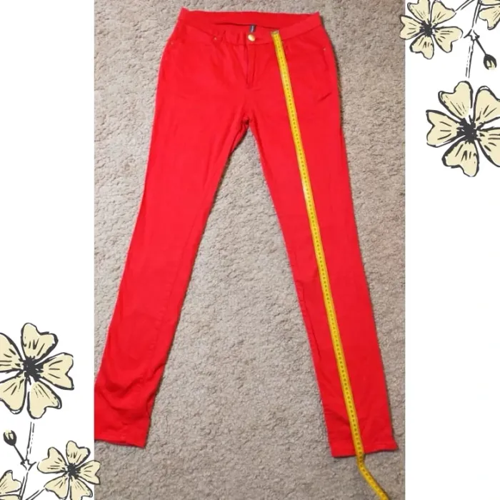 Jean corail rouge femme NafNaf, taille 36, taille basse - photo numéro 5