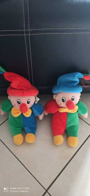 Lot de 2 peluches clown