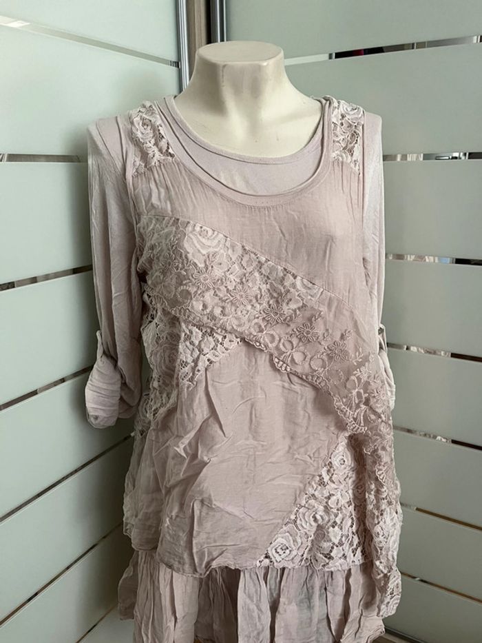 Tunique rose pale taille unique - photo numéro 2