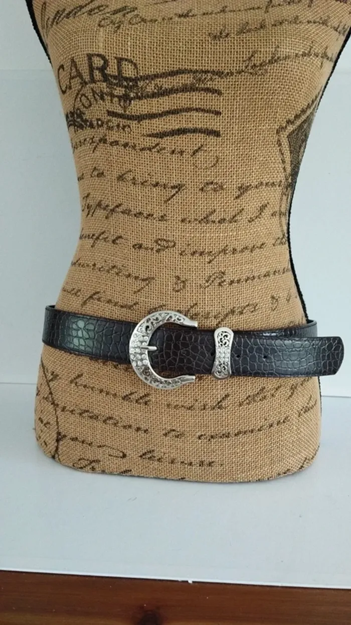 Ceinture marron style écaille 90 cm femme - photo numéro 2