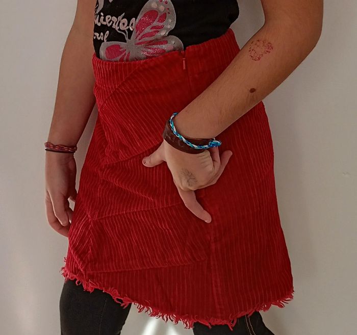 Jupe mi longue velours côtelé 10 ans - photo numéro 3