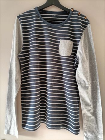 T Shirt manches longues rayé Regular fit T. L