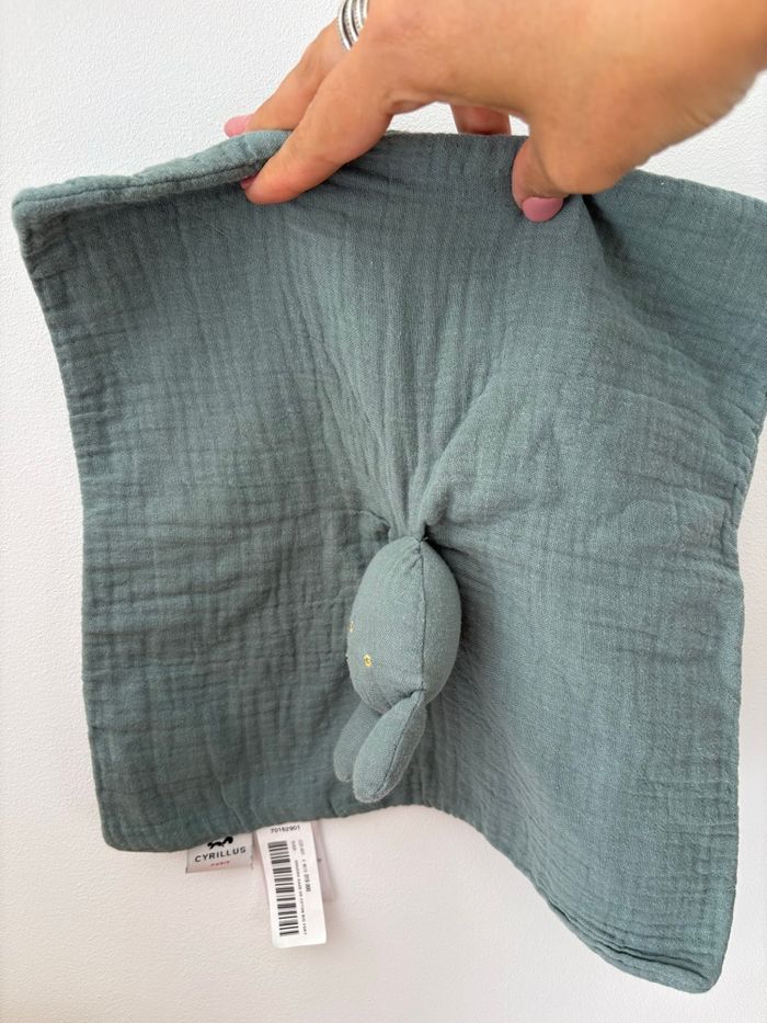 Doudou lange vert dore lapin gaze - photo numéro 5