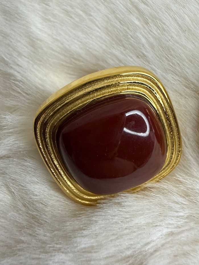 Boucles d’oreilles vintage - bordeaux - photo numéro 3