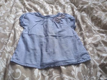 Tunique t-shirt bleu rayure rayé noeud liberty Vertbaudet 24 mois