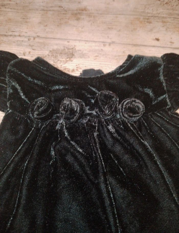 Magnifique robe boule fille en velours 6 mois - photo numéro 2