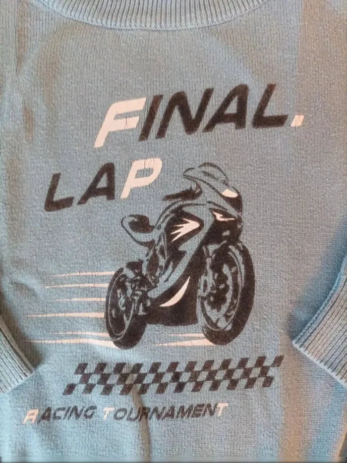 Pull col rond bleu In Extenso garçon 3 ans - photo numéro 2