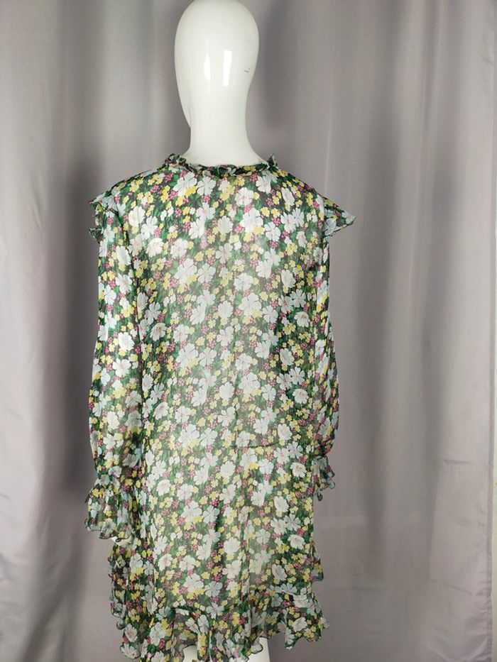 Robe fleurie Maje – Taille 1 – Voile fluide et dorures - photo numéro 9