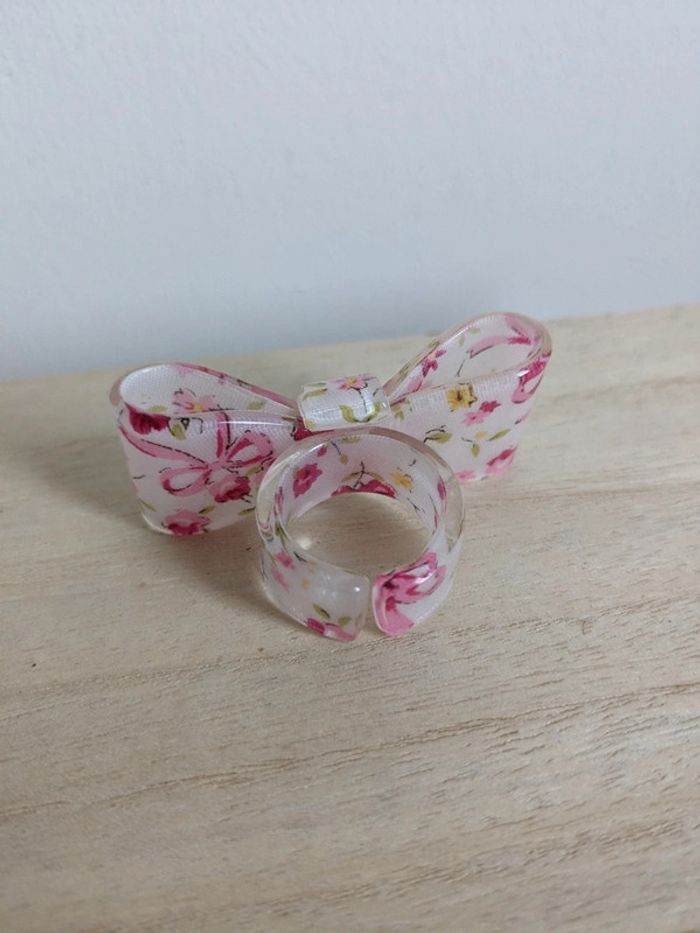 Grosse bague nœud fleurs - photo numéro 3