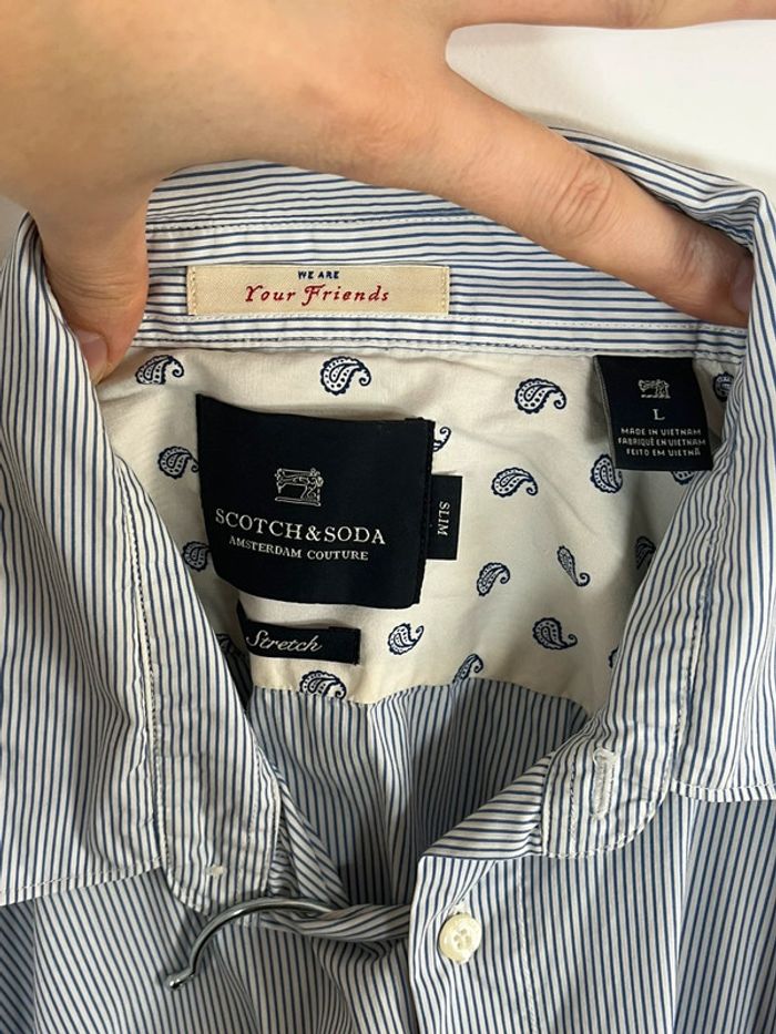 Chemise rayée bleue et blanche Scotch & Soda - photo numéro 6