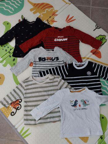 Lot de 6 t-shirts manches longues 6 mois