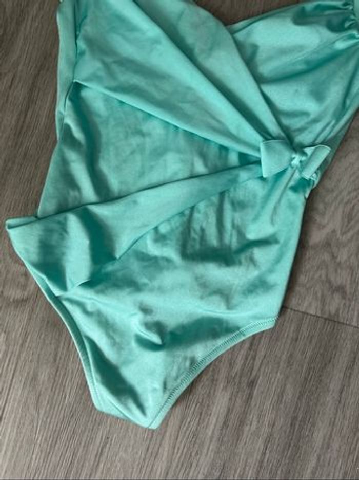 Maillot de bain une pièce bleu turquoise satiné Aquasuit La Perla T44 XXL - photo numéro 4