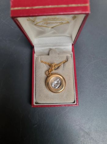 Chaine avec pendentif, plaqué or, gémeaux