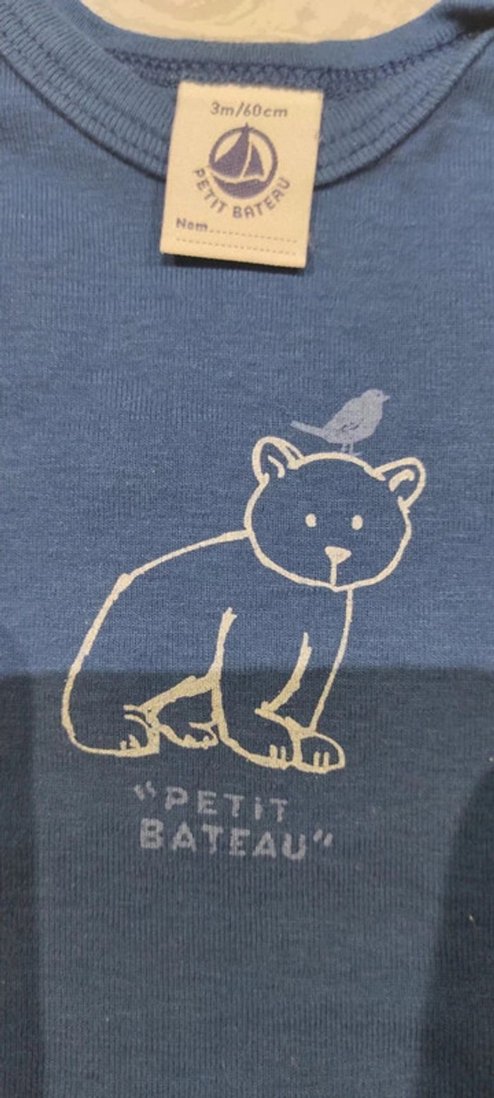 Bodie manches courtes Petit Bateau 3 mois 60 cm - photo numéro 2