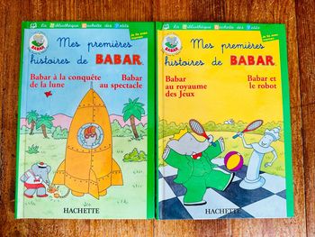 Lot de 2 livres Babar 4 histoires Bibliothèque Hachette des petits albums je lis avec maman