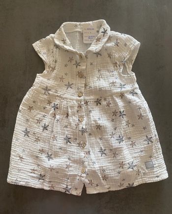 Robe Cotton Fish blanc/bleu marine 24 mois/86 cm [ref.18B038]