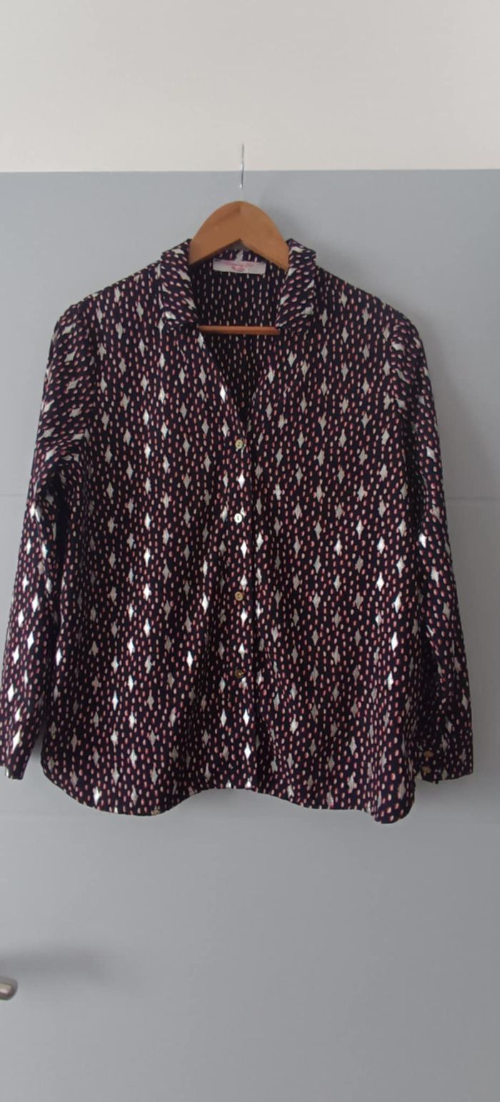 Chemise Blouse imprimée à boutons "manches longues "Charming Girl" Taille 1 (36)
