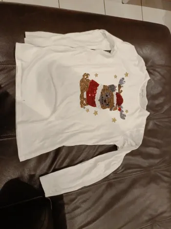 Tee-shirt noël in extenso 12 ans sequin