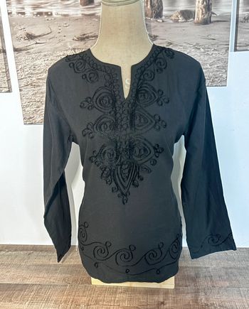 👚 blouse noire orientale manches longue taille unique