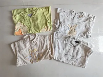 Lot pyjama 12 mois velours coton