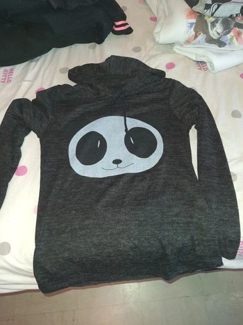 Sweat fin à capuche taille s