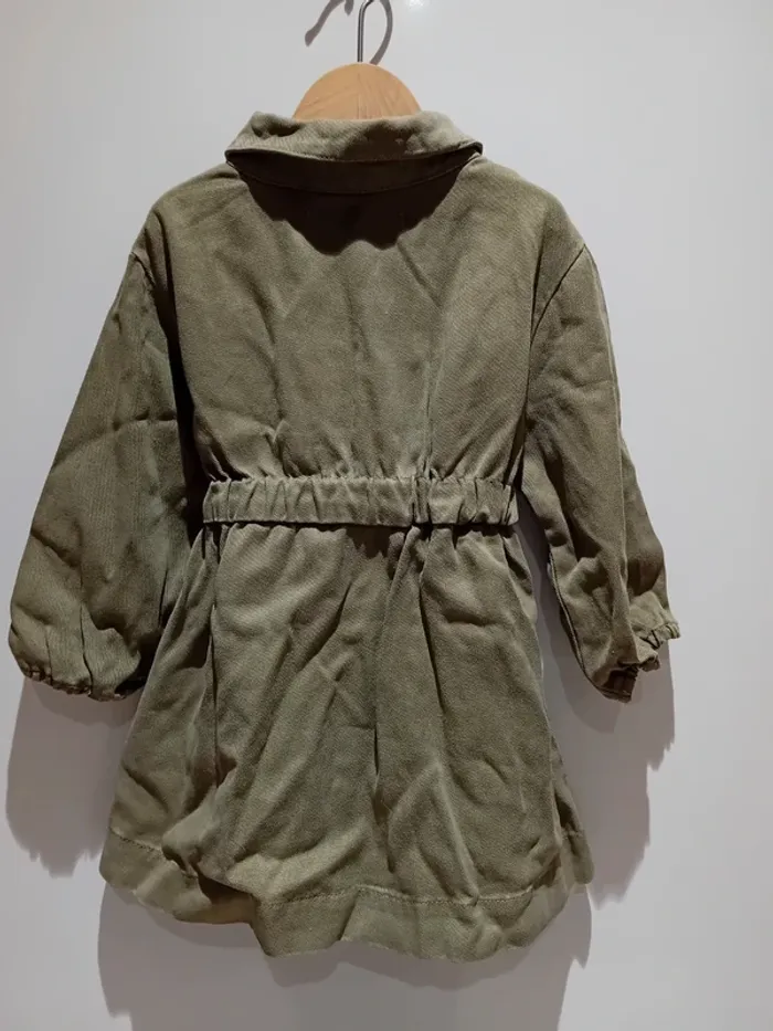 Robe longue ceinturée col chemise style militaire - photo numéro 2