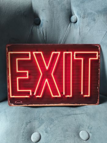 Plaque métal sortie exit style néon neuve 20x30cm