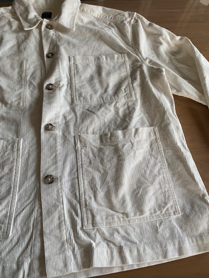 Veste Chemise Kiabi regular fit en velours côtelé blanc crème taille L - photo numéro 10