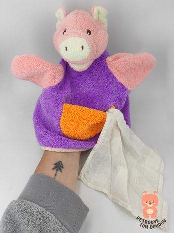 Doudou Marionnette cochon Nounours
