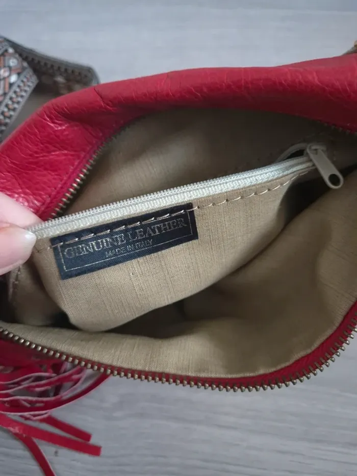 sac rouge en cuir the genuine leather - photo numéro 2