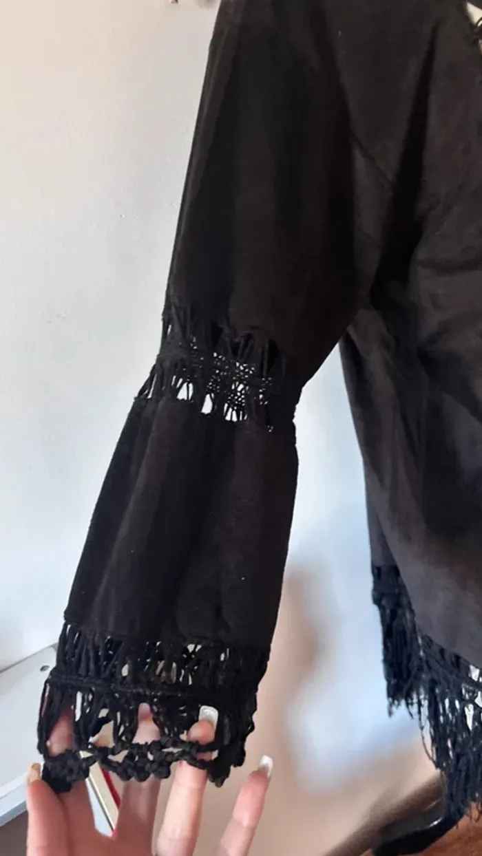 🌸 Robe de plage noire aspect peau de peche taille unique - photo numéro 5