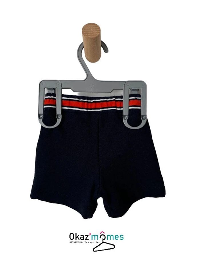 Short-jogging bleu marine et rouge - La Redoute 3 mois (60-62cm) - photo numéro 2