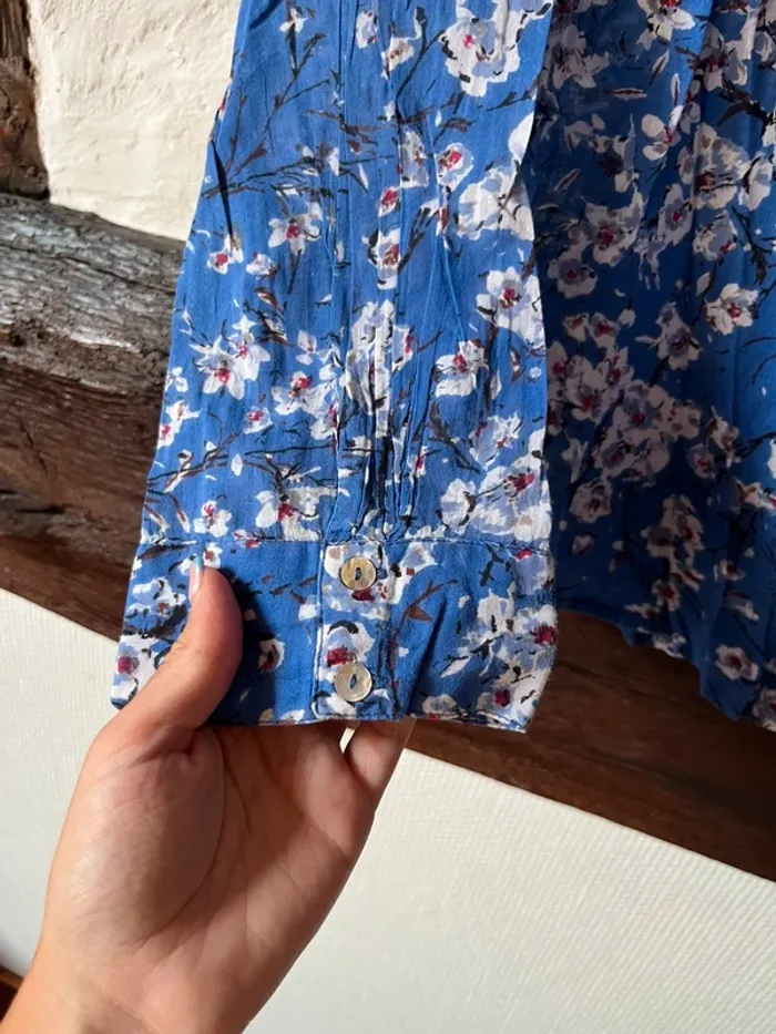 Blouse imprimé fleuri bleu Jacqueline Riu – T44 - photo numéro 3