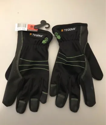 Gans professionnelles tactile verte et noir taille S médiums