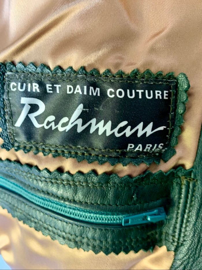 Veste vintage en cuir vert - photo numéro 7