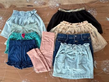 Lot vêtements 5 ans 9 pièces jupes shorts pantalon Okaidi Disney Mickey Kiabi Gemo