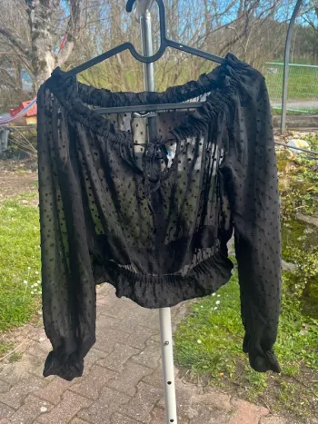 Haut manche longue noir transparent